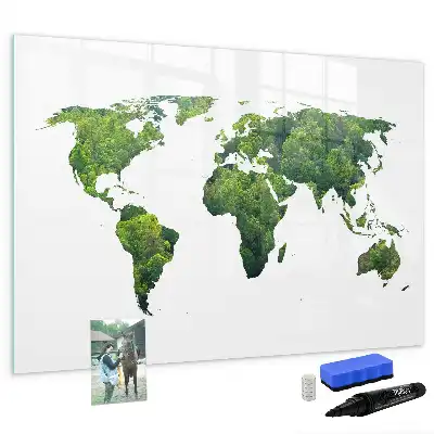 Ökologische Weltkarte als magnetische Schreibtafel