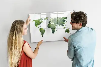 Ökologische Weltkarte als magnetische Schreibtafel