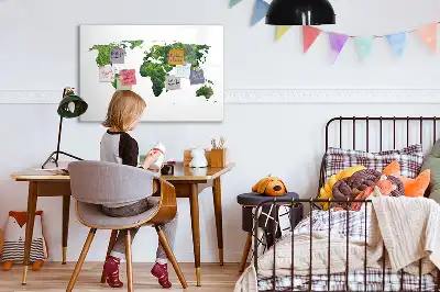 Ökologische Weltkarte als magnetische Schreibtafel