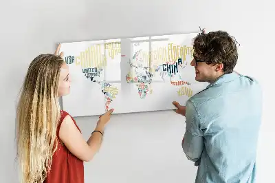 Beschreibbare Magnettafel mit Ländernamen