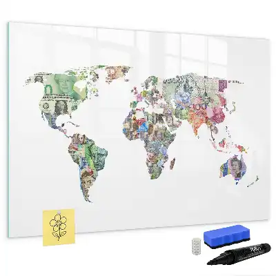 Magnettafel beschreibbar mit Banknotenmotiv