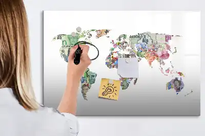 Magnettafel beschreibbar mit Banknotenmotiv