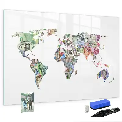 Magnettafel beschreibbar mit Banknotenmotiv