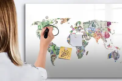 Magnettafel beschreibbar mit Banknotenmotiv