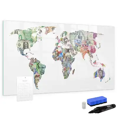 Magnettafel beschreibbar mit Banknotenmotiv