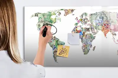 Magnettafel beschreibbar mit Banknotenmotiv