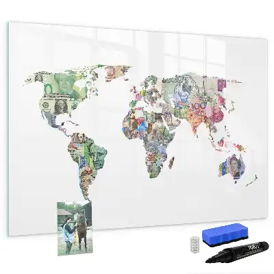 Magnettafel beschreibbar mit Banknotenmotiv