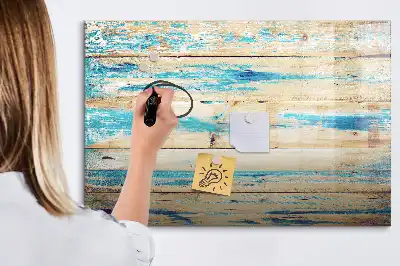Schreib-Magnettafel in gestreifter Holzoptik