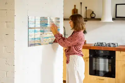 Schreib-Magnettafel in gestreifter Holzoptik
