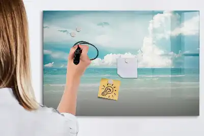 Beschreibbare Magnettafel mit Meereslandschaft-Motiv