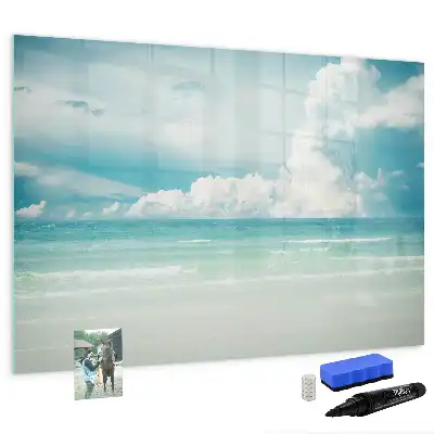 Beschreibbare Magnettafel mit Meereslandschaft-Motiv