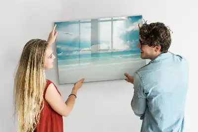 Beschreibbare Magnettafel mit Meereslandschaft-Motiv