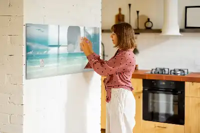 Beschreibbare Magnettafel mit Meereslandschaft-Motiv