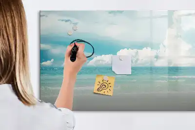 Beschreibbare Magnettafel mit Meereslandschaft-Motiv