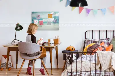 Beschreibbare Magnettafel mit Meereslandschaft-Motiv