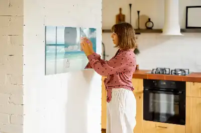 Beschreibbare Magnettafel mit Meereslandschaft-Motiv