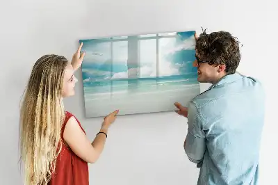 Beschreibbare Magnettafel mit Meereslandschaft-Motiv