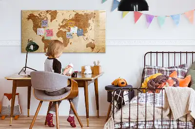 Magnetische Weltkarte im antiken Stil mit beschreibbarer Oberfläche