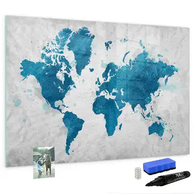 Schreib-Magnettafel in Weltkarten-Optik