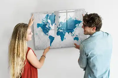 Schreib-Magnettafel in Weltkarten-Optik