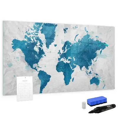Schreib-Magnettafel in Weltkarten-Optik
