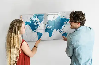 Schreib-Magnettafel in Weltkarten-Optik