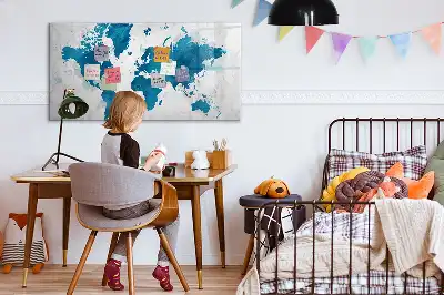 Schreib-Magnettafel in Weltkarten-Optik