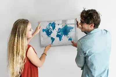 Schreib-Magnettafel in Weltkarten-Optik