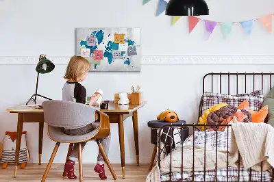 Schreib-Magnettafel in Weltkarten-Optik