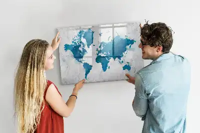 Schreib-Magnettafel in Weltkarten-Optik