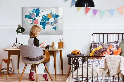 Schreib-Magnettafel in Weltkarten-Optik