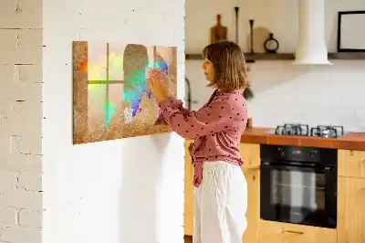 Regenbogen-Weltkarte beschreibbare Magnettafel
