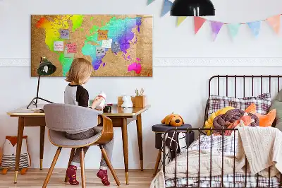 Regenbogen-Weltkarte beschreibbare Magnettafel