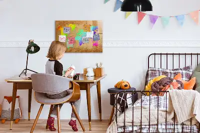Regenbogen-Weltkarte beschreibbare Magnettafel