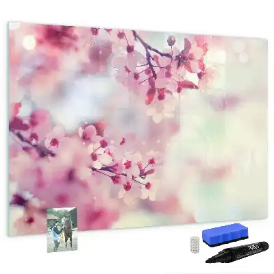 Schreib-Magnettafel mit Frühlingsblumen-Motiv