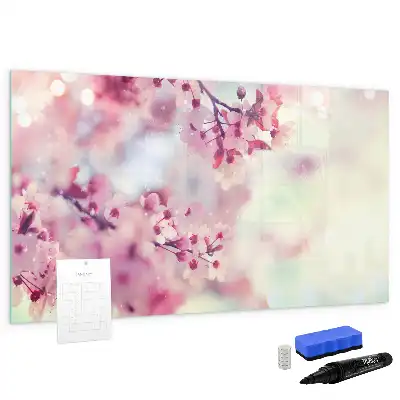 Schreib-Magnettafel mit Frühlingsblumen-Motiv