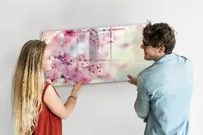 Schreib-Magnettafel mit Frühlingsblumen-Motiv