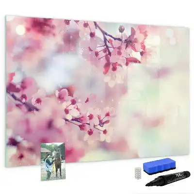 Schreib-Magnettafel mit Frühlingsblumen-Motiv