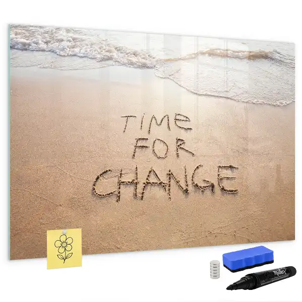 Schreib-Magnettafel mit Motiv Zitat am Strand
