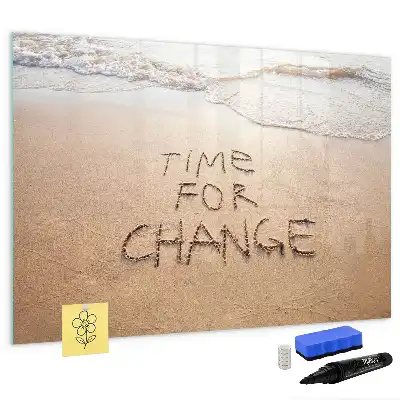 Schreib-Magnettafel mit Motiv Zitat am Strand