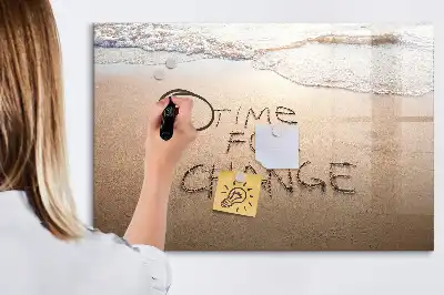 Schreib-Magnettafel mit Motiv Zitat am Strand