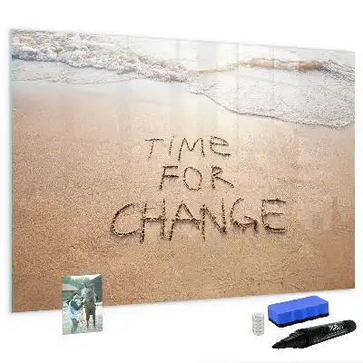 Schreib-Magnettafel mit Motiv Zitat am Strand