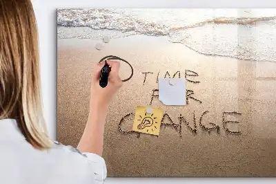 Schreib-Magnettafel mit Motiv Zitat am Strand