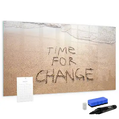 Schreib-Magnettafel mit Motiv Zitat am Strand
