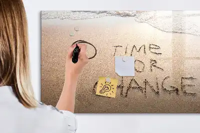 Schreib-Magnettafel mit Motiv Zitat am Strand