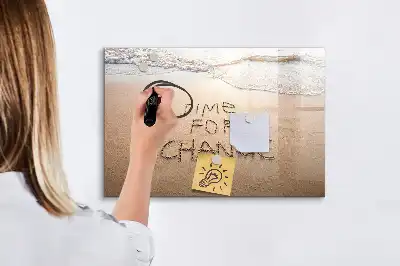 Schreib-Magnettafel mit Motiv Zitat am Strand