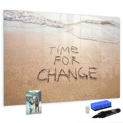 Schreib-Magnettafel mit Motiv Zitat am Strand
