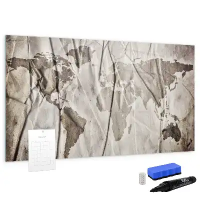 Beschreibbare Magnettafel mit Weltkartenmuster
