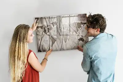 Beschreibbare Magnettafel mit Weltkartenmuster