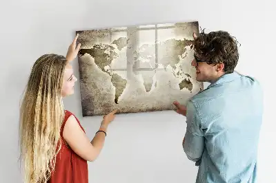 Schreib-Magnettafel in Weltkarten-Optik